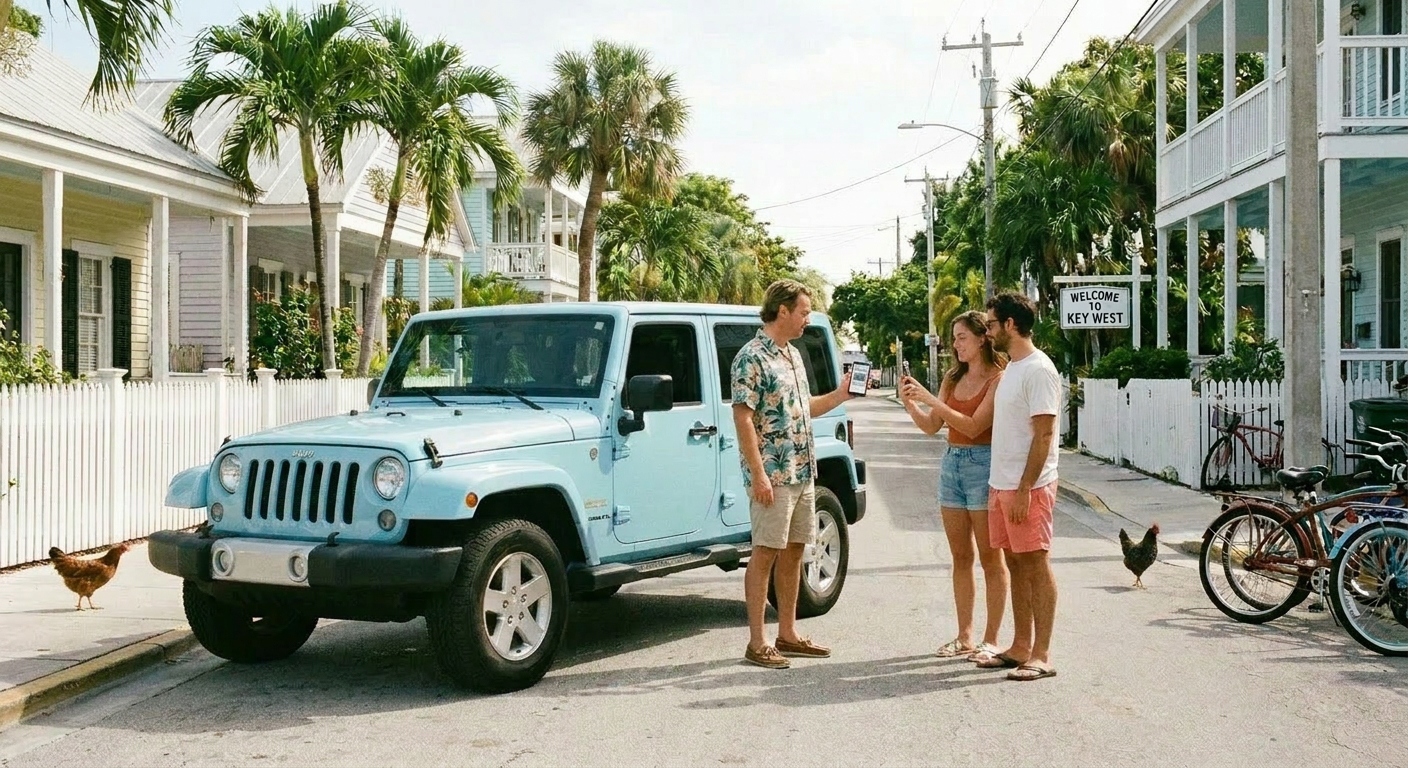 Jeep car rental keyless unlock Key West