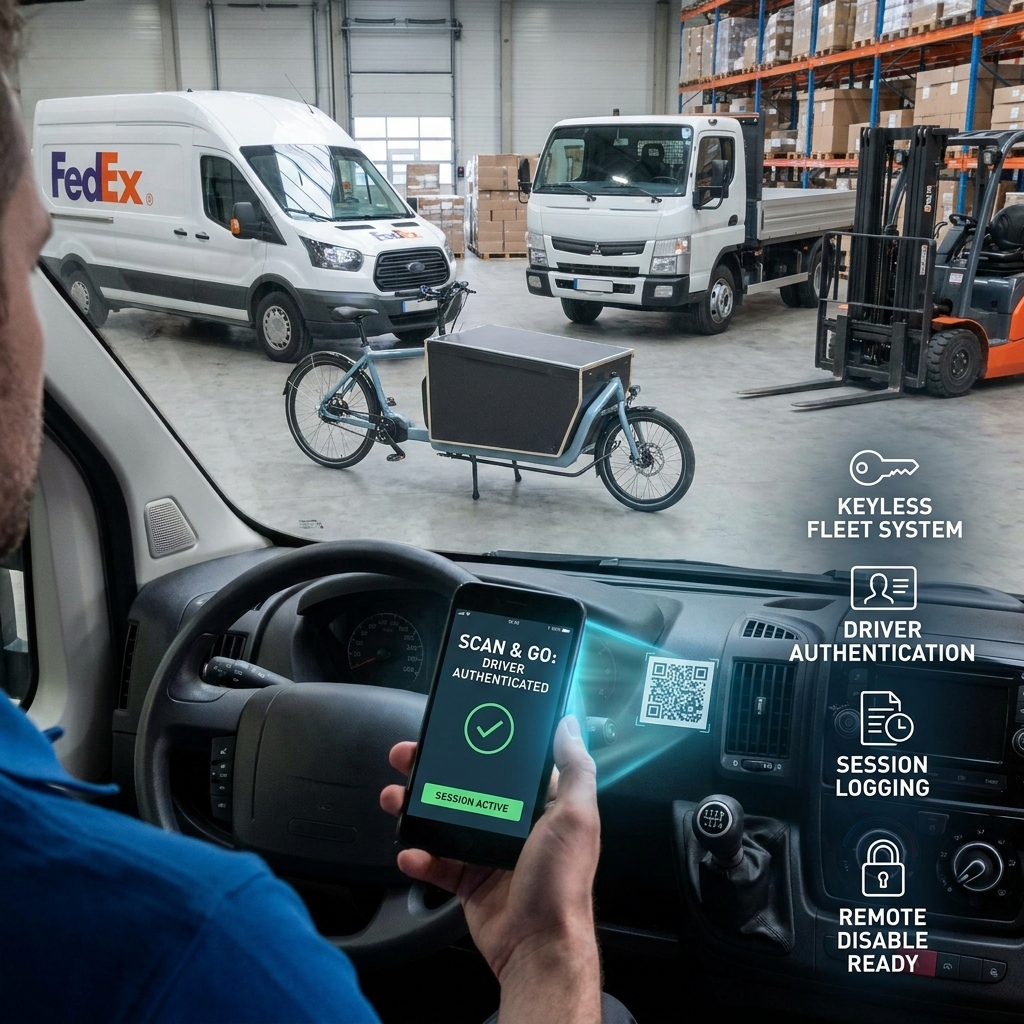 Delivery fleet with Scan & Go driver authentication
