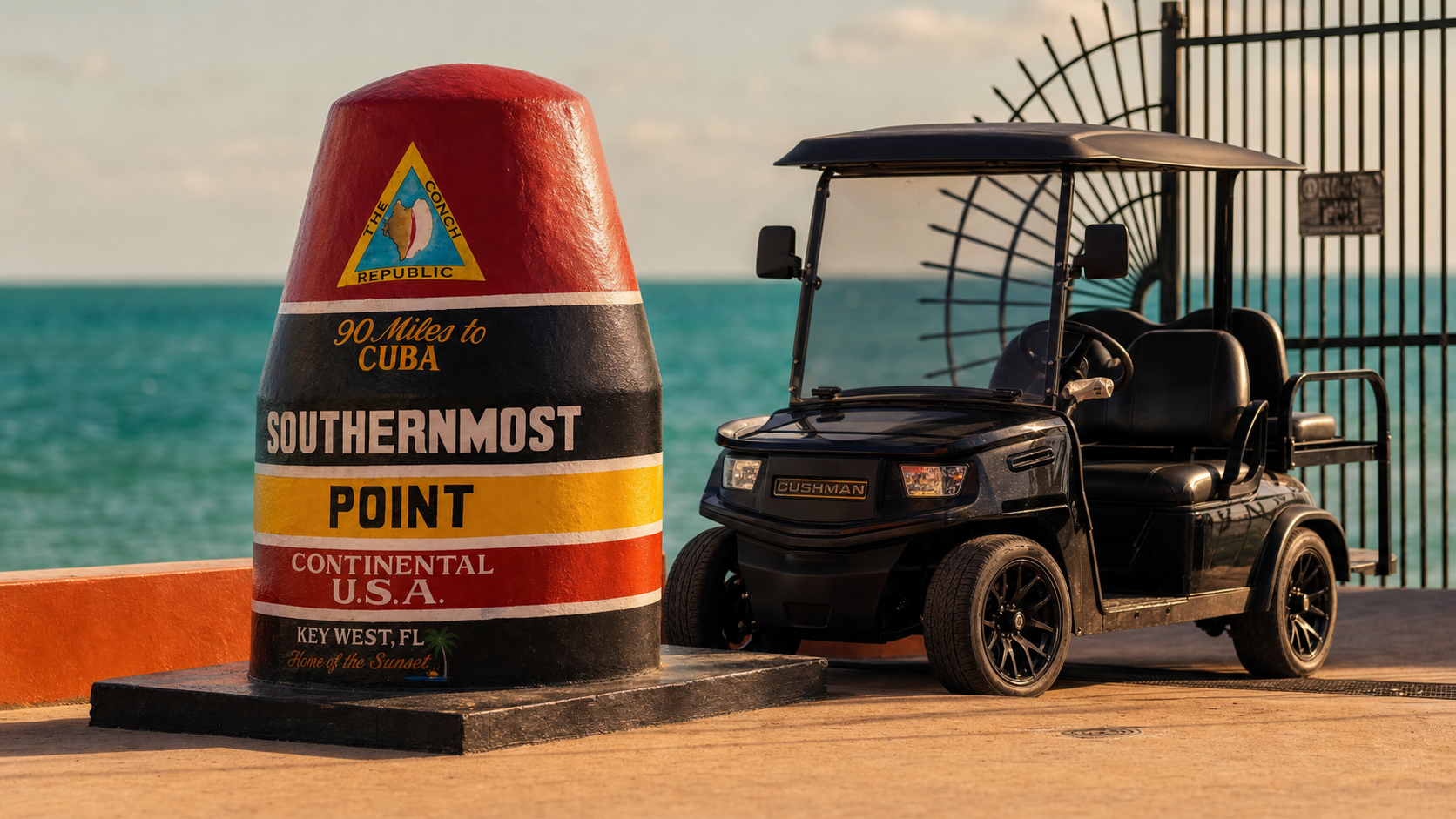 Cart at the Southernmost Point Key West